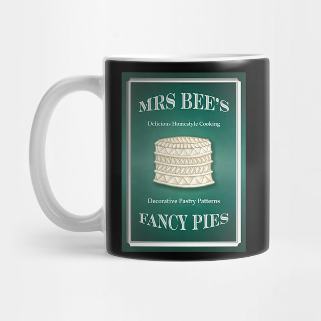 Pie Lovers Vintage Style Poster - Mrs Bee's Fancy Pies by karenmcfarland13